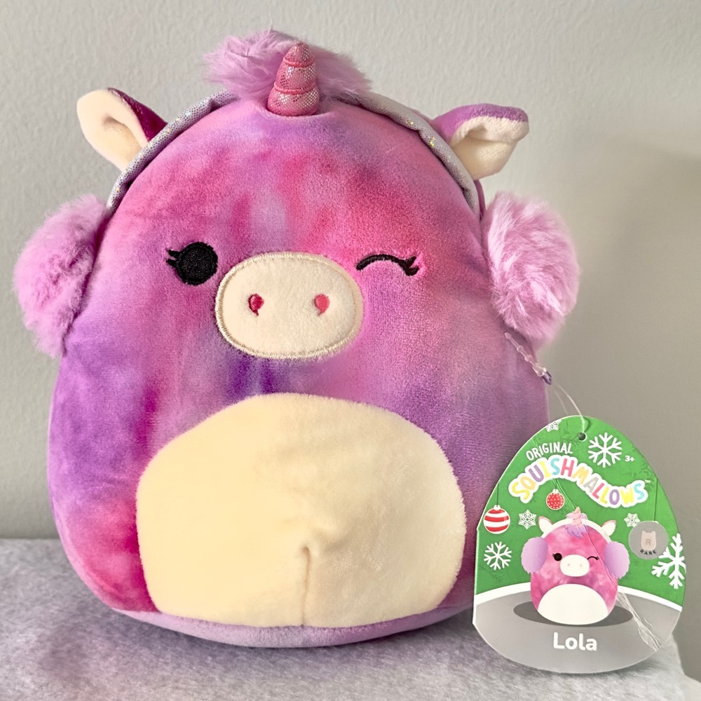 Lola Pink and Purple Tie-Dye Unicorn Squishmallow 7 Inches